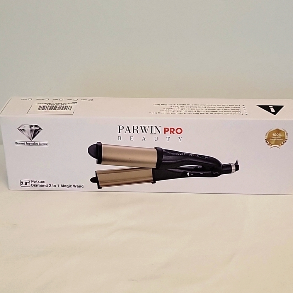 Parwin Pro Beauty 2in1 large curling wand and deep waver/crimper heats up to 450
